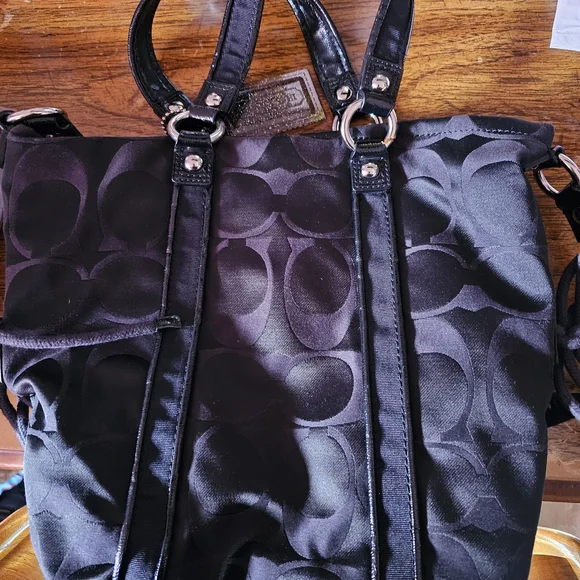 Coach Black Shoulder Bag with Heart Charms - Picture 8 of 9